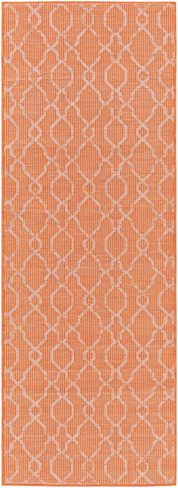 Rowde Orange Modern Geometrical Design Outdoor Area Rug