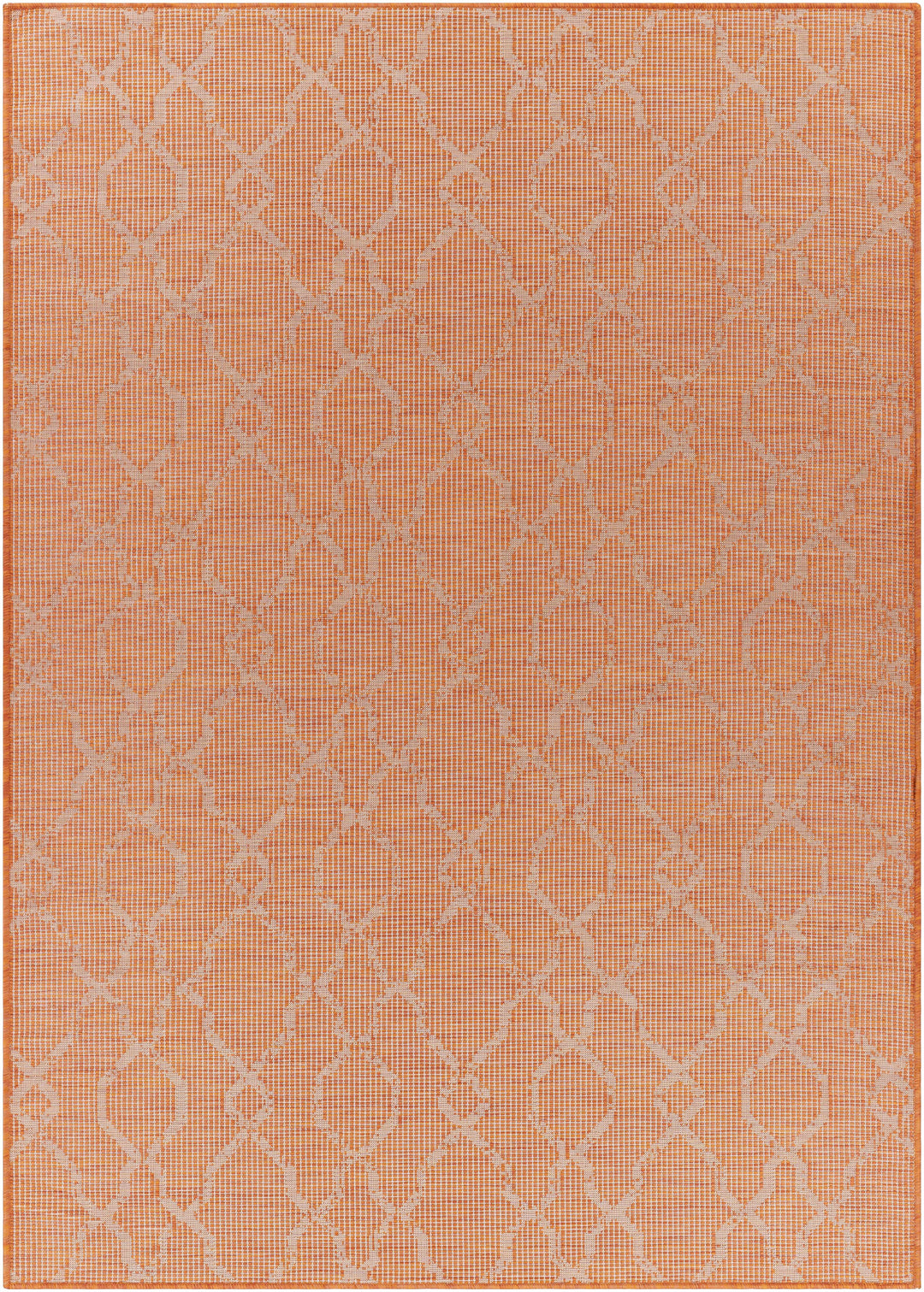 Rowde Orange Modern Geometrical Design Outdoor Area Rug