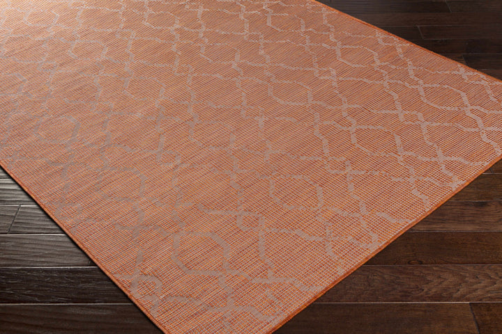 Rowde Orange Modern Geometrical Design Outdoor Area Rug