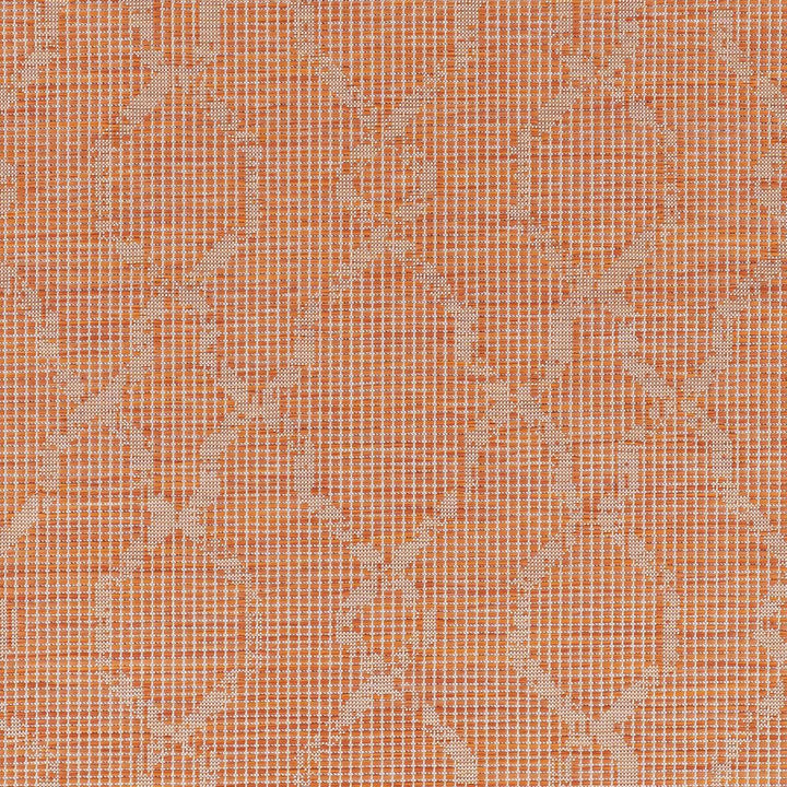 Rowde Orange Modern Geometrical Design Outdoor Area Rug