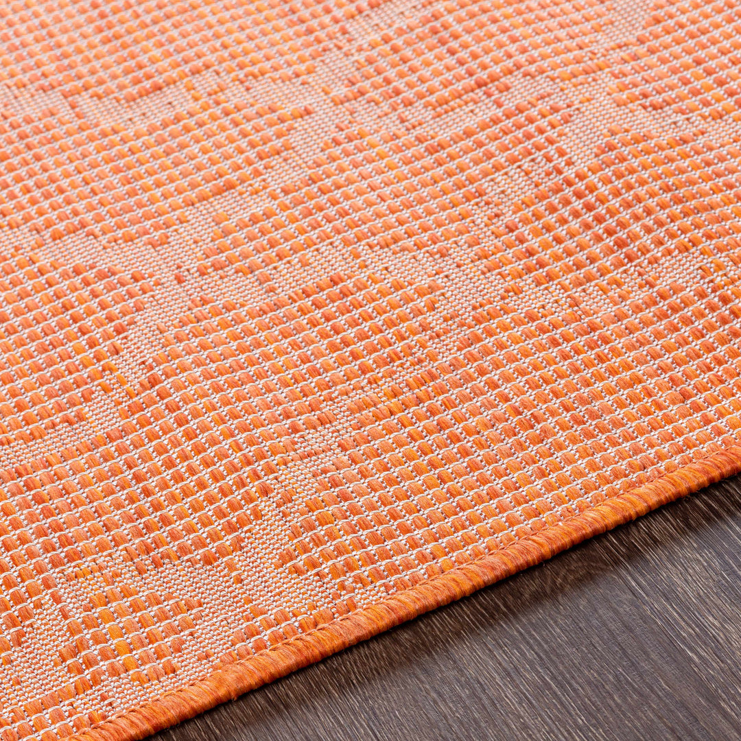 Rowde Orange Modern Geometrical Design Outdoor Area Rug