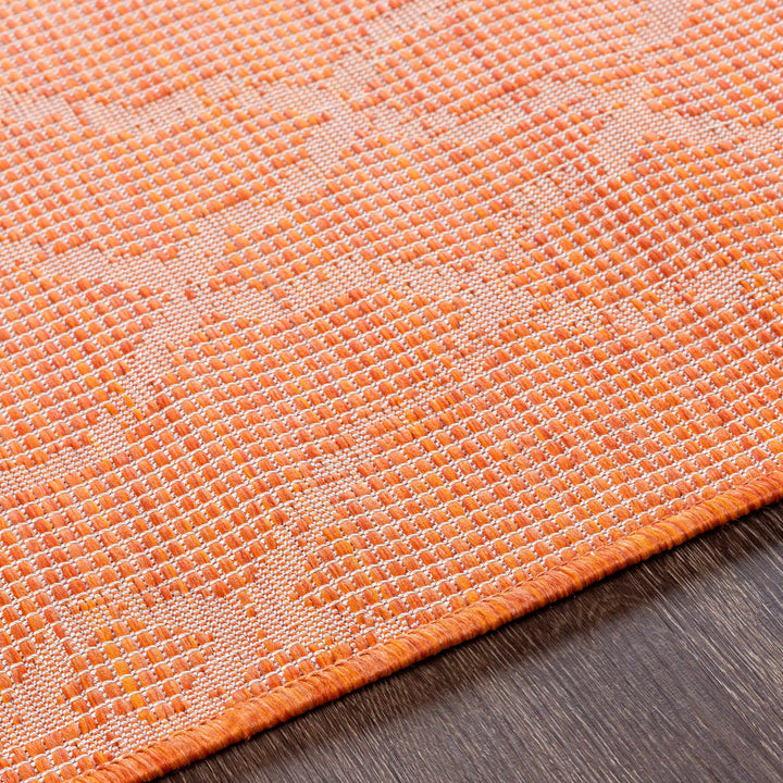Rowde Orange Modern Geometrical Design Outdoor Area Rug