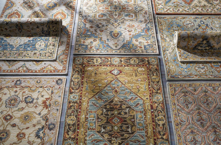 Rozel Traditional Medallion Tan And Gray Pattern Hand Tufted Wool Rug - The Rug Decor