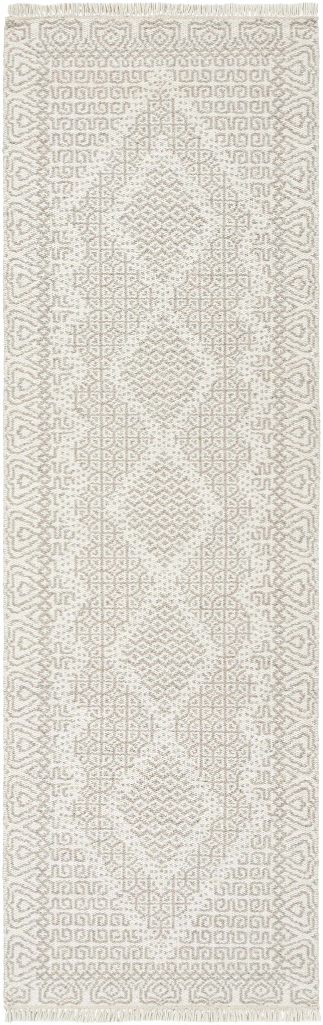 Rumi Modern Geometric Beige And Ivory Hand Woven Wool Rug - The Rug Decor