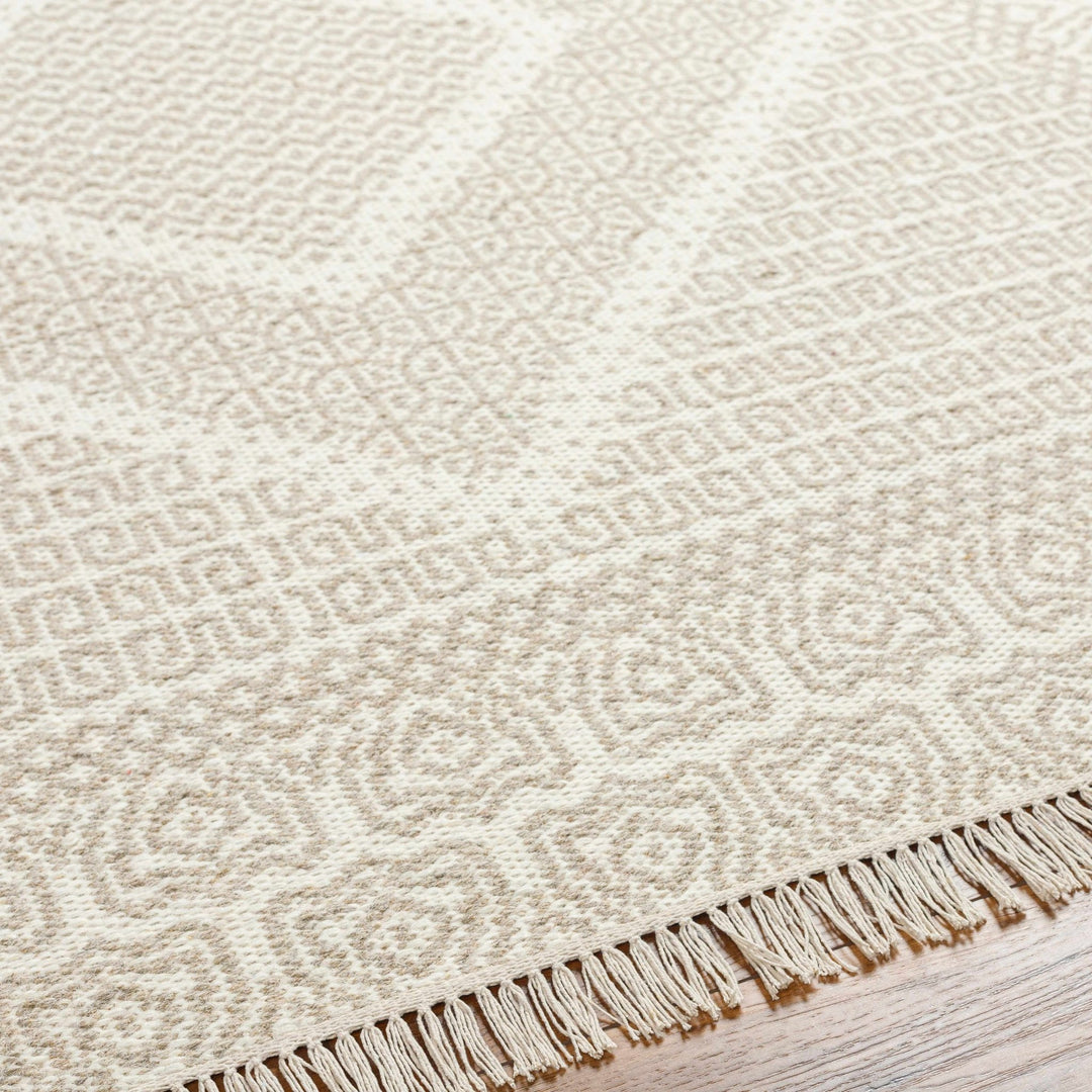 Rumi Modern Geometric Beige And Ivory Hand Woven Wool Rug - The Rug Decor