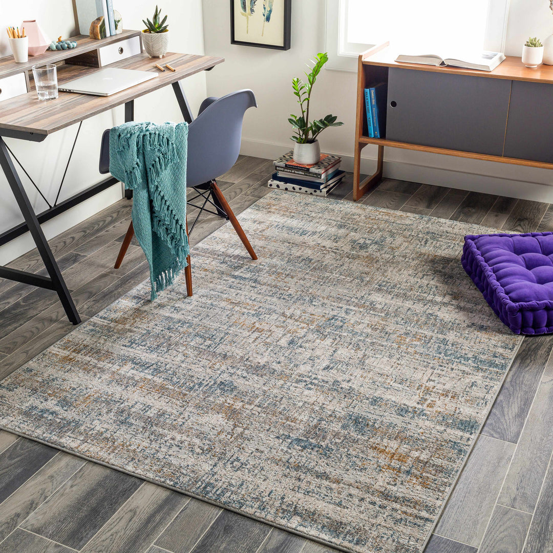 Runa Blue And Gray Modern Abstract Design Area Rug