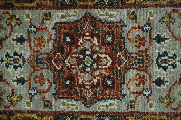 Runner Brown And Gray Heriz Hand Knotted Made to Order Wool Rug - The Rug Decor