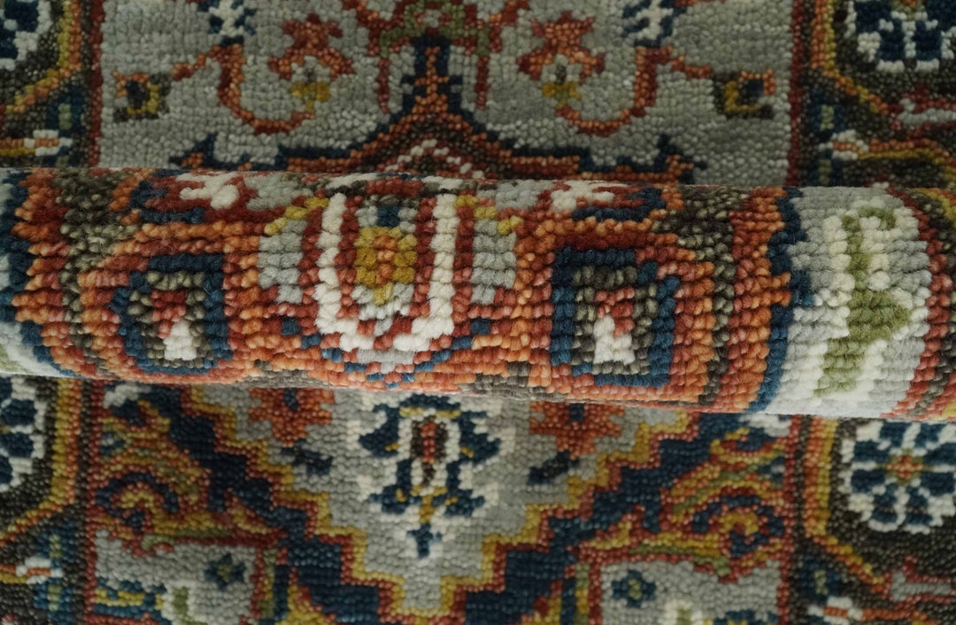 Runner Brown And Gray Heriz Hand Knotted Made to Order Wool Rug - The Rug Decor