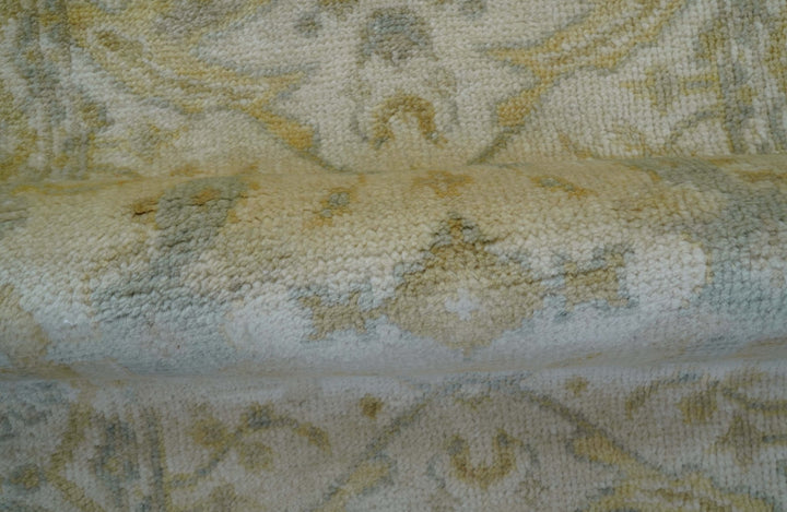 Runner Hand Knotted Traditional Oushak Design Beige 3x10 Wool Rug - The Rug Decor