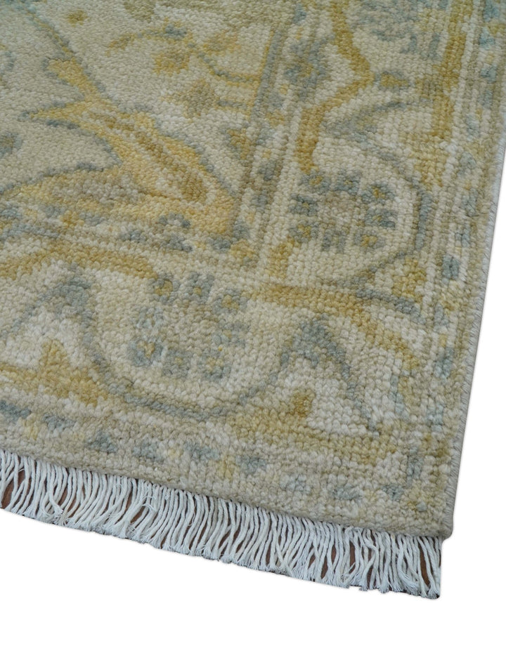 Runner Hand Knotted Traditional Oushak Design Beige 3x10 Wool Rug - The Rug Decor