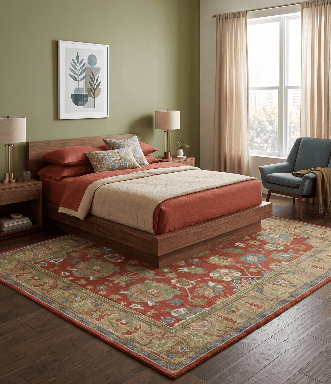 Rust And Beige Traditional Oushak Design Hand Tufted 8x10 Wool Area Rug - The Rug Decor