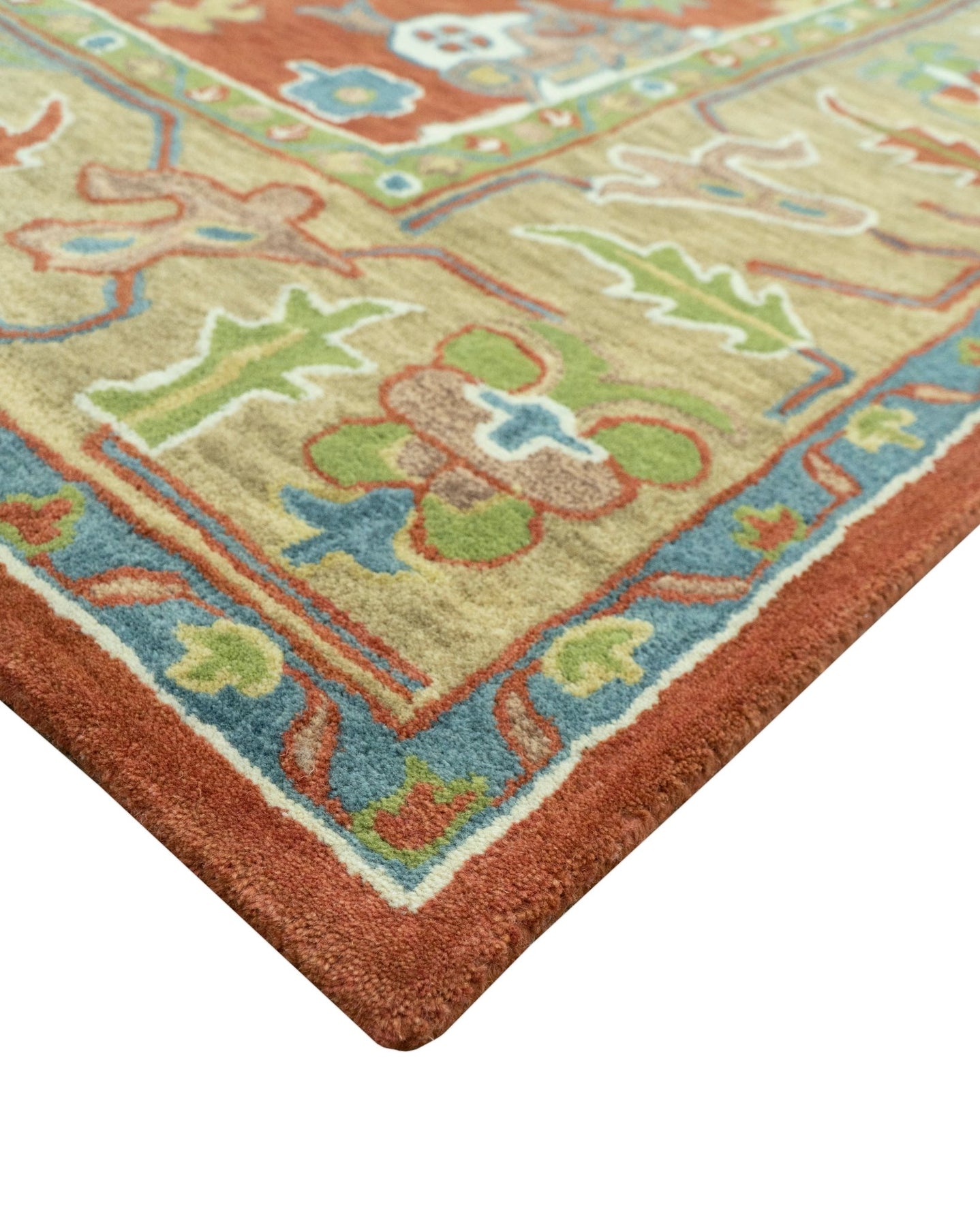 Rust And Beige Traditional Oushak Design Hand Tufted 8x10 Wool Area Rug - The Rug Decor