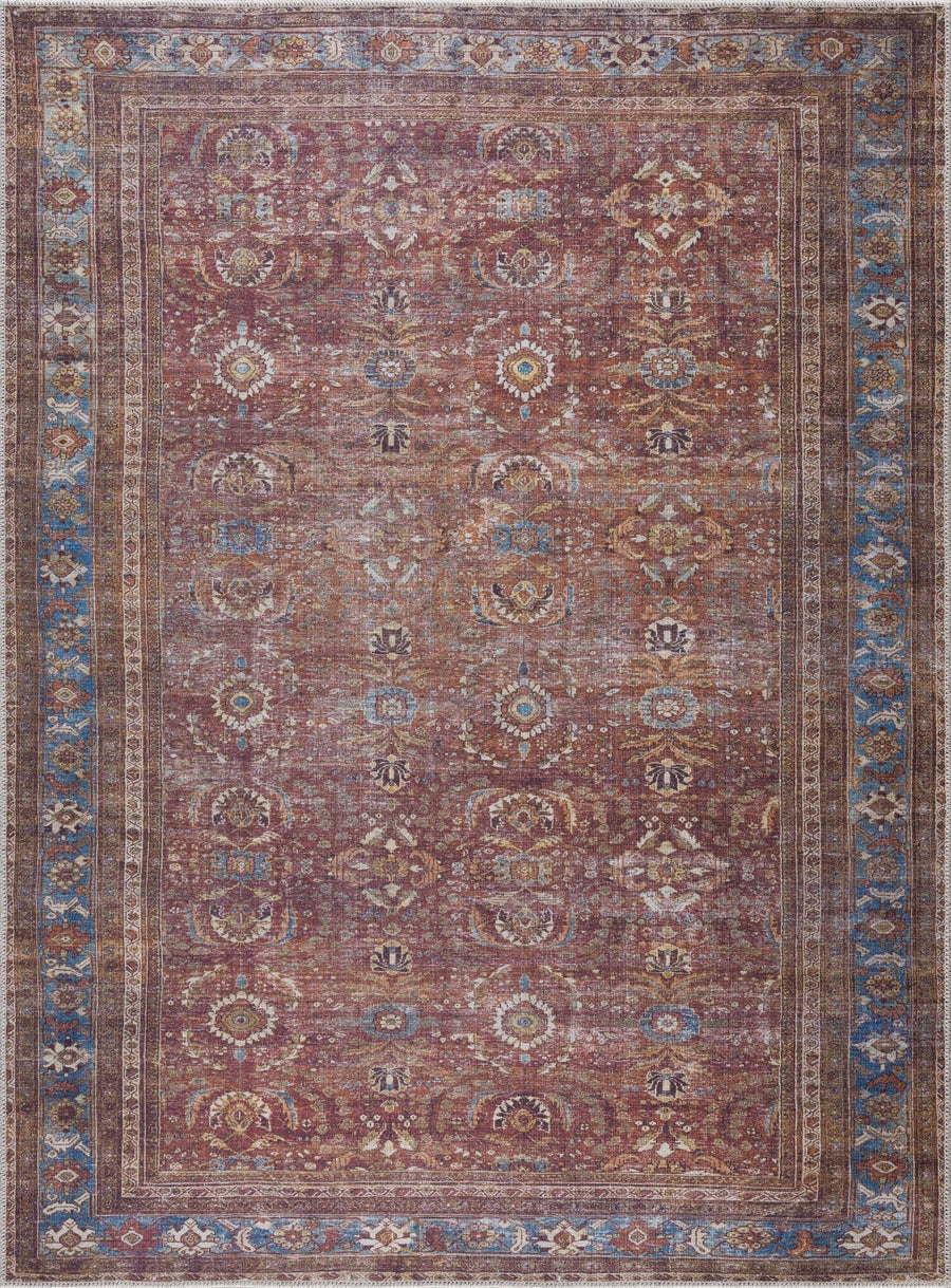 Rust Baki Traditional Style Washable Rug - The Rug Decor