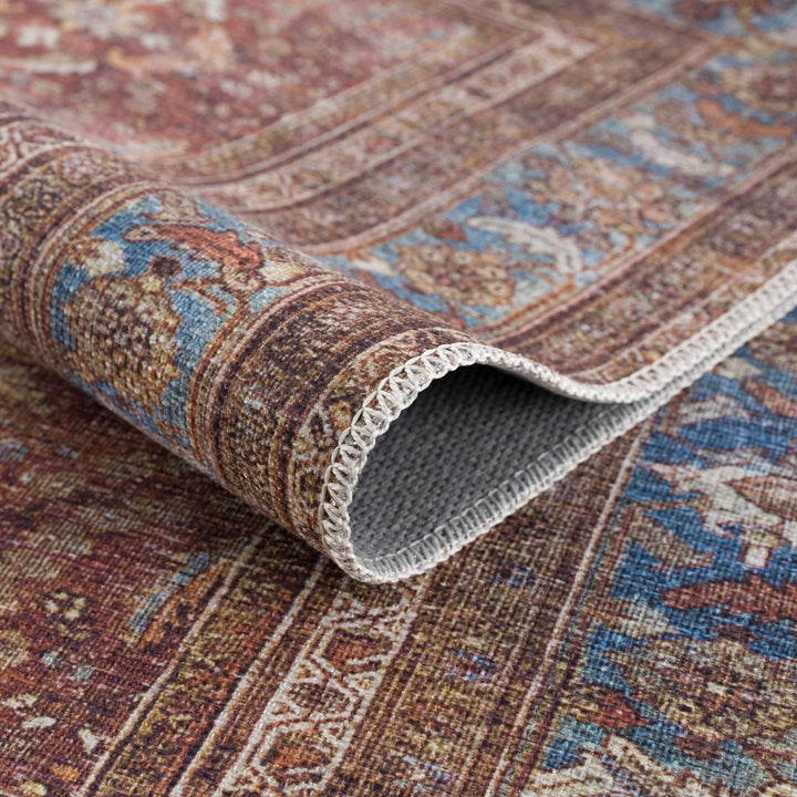 Rust Baki Traditional Style Washable Rug - The Rug Decor