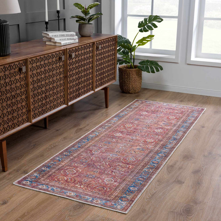 Rust Baki Traditional Style Washable Rug - The Rug Decor