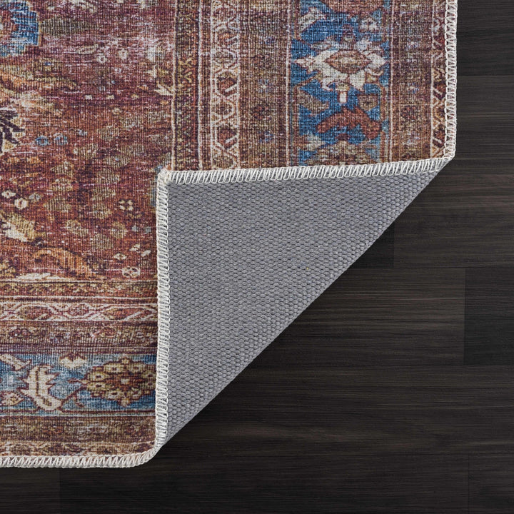Rust Baki Traditional Style Washable Rug - The Rug Decor