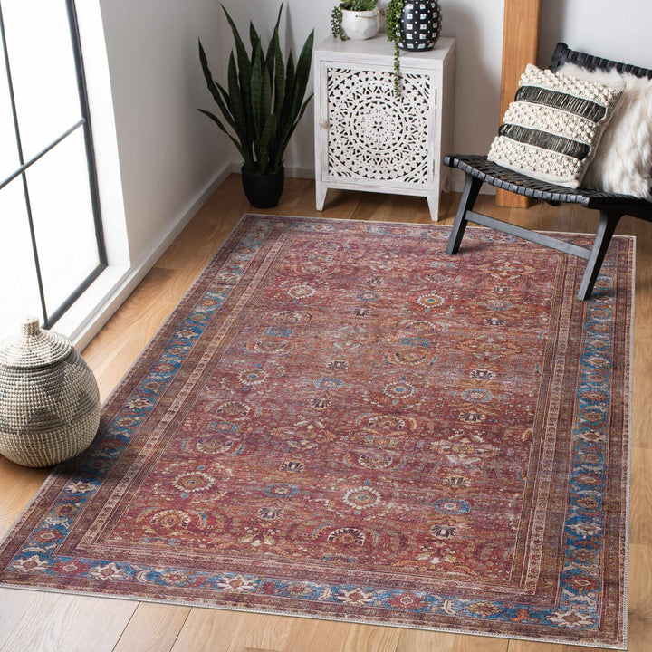 Rust Baki Traditional Style Washable Rug - The Rug Decor