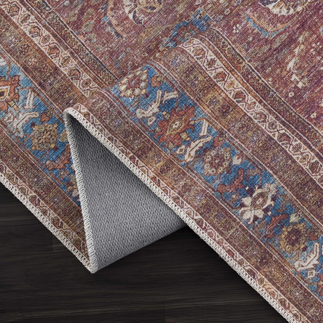 Rust Baki Traditional Style Washable Rug - The Rug Decor