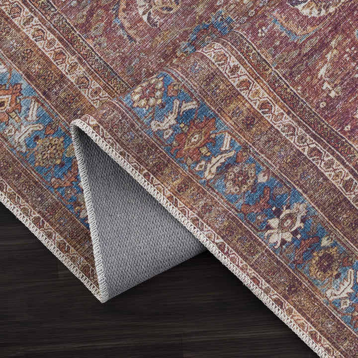 Rust Baki Traditional Style Washable Rug - The Rug Decor