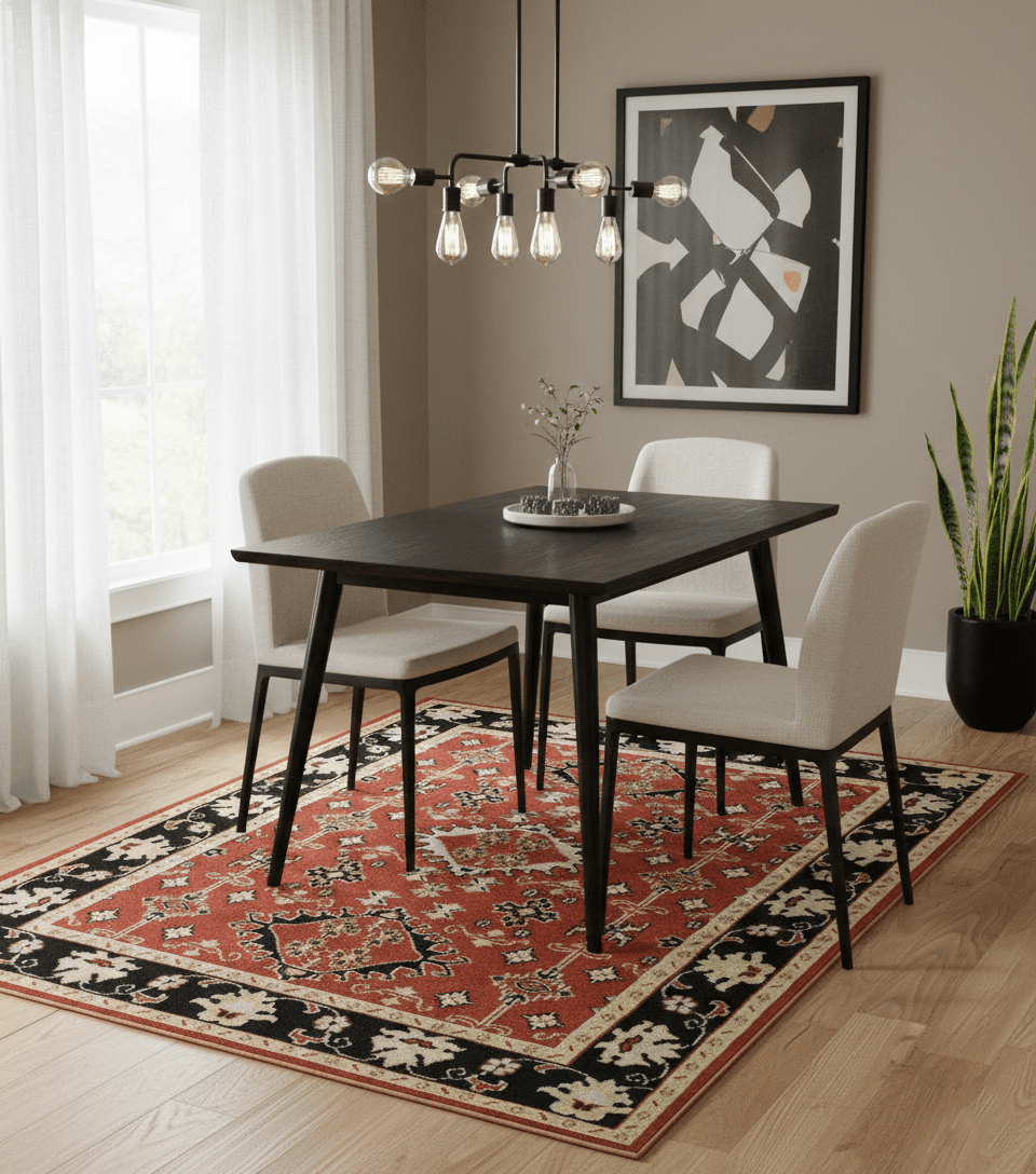 Rust, Black and Beige Traditional Oriental Hand Knotted Custom Made Wool Area Rug - The Rug Decor