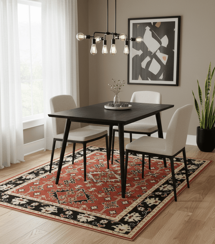 Rust, Black and Beige Traditional Oriental Hand Knotted Custom Made Wool Area Rug - The Rug Decor