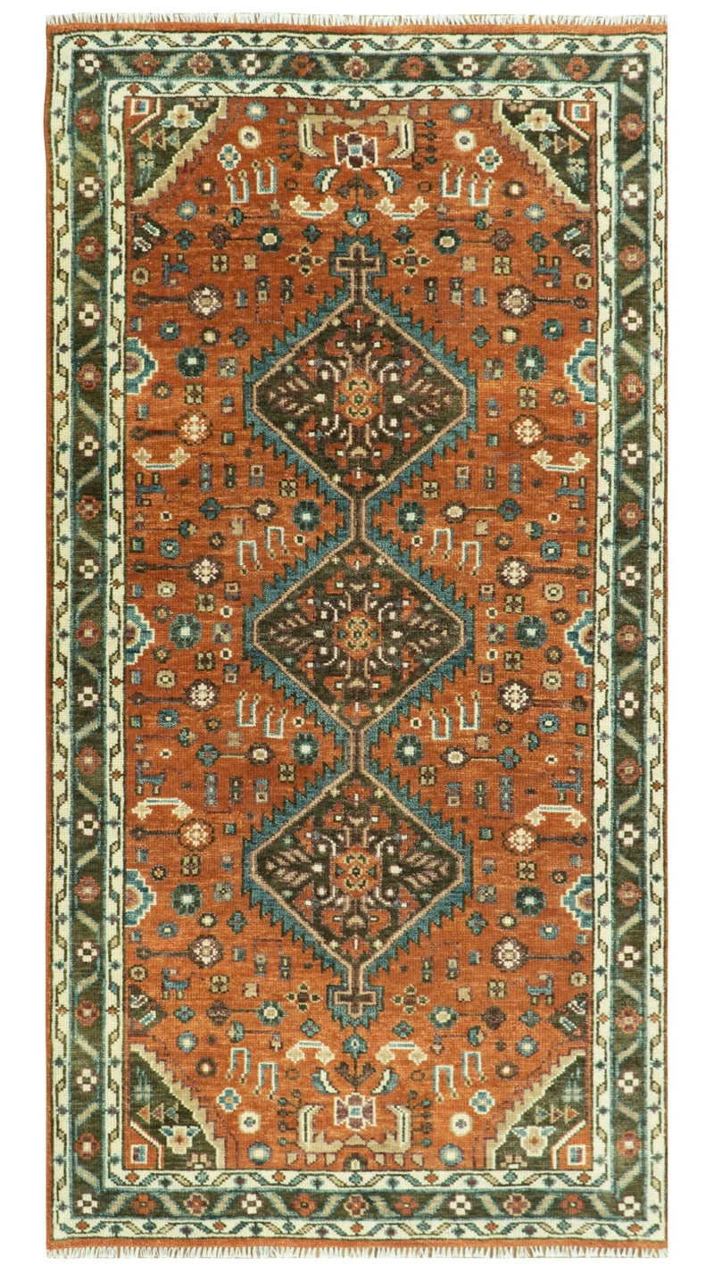 Rust, Ivory and Brown Oriental Traditional Hand knotted Multi Size Area Rug - The Rug Decor