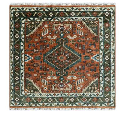 Rust, Ivory and Brown Oriental Traditional Hand knotted Multi Size Area Rug - The Rug Decor