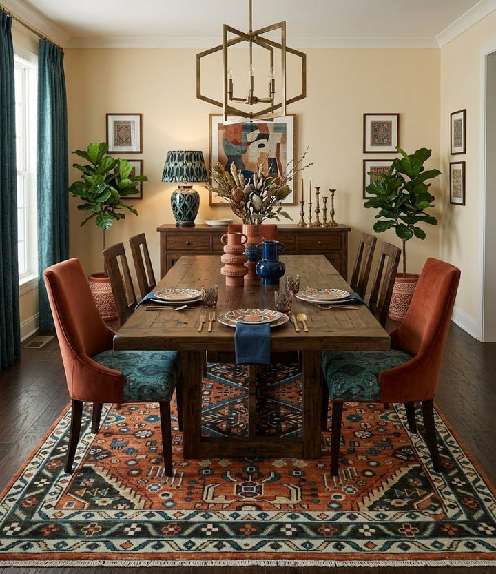 Rust, Ivory and Brown Oriental Traditional Hand knotted Multi Size Area Rug - The Rug Decor