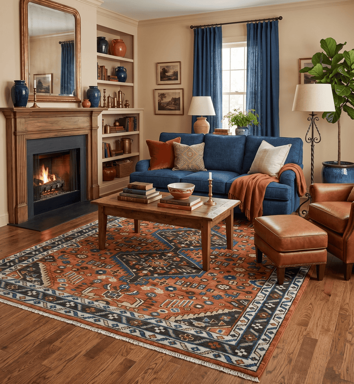 Rust, Ivory and Brown Oriental Traditional Hand knotted Multi Size Area Rug - The Rug Decor