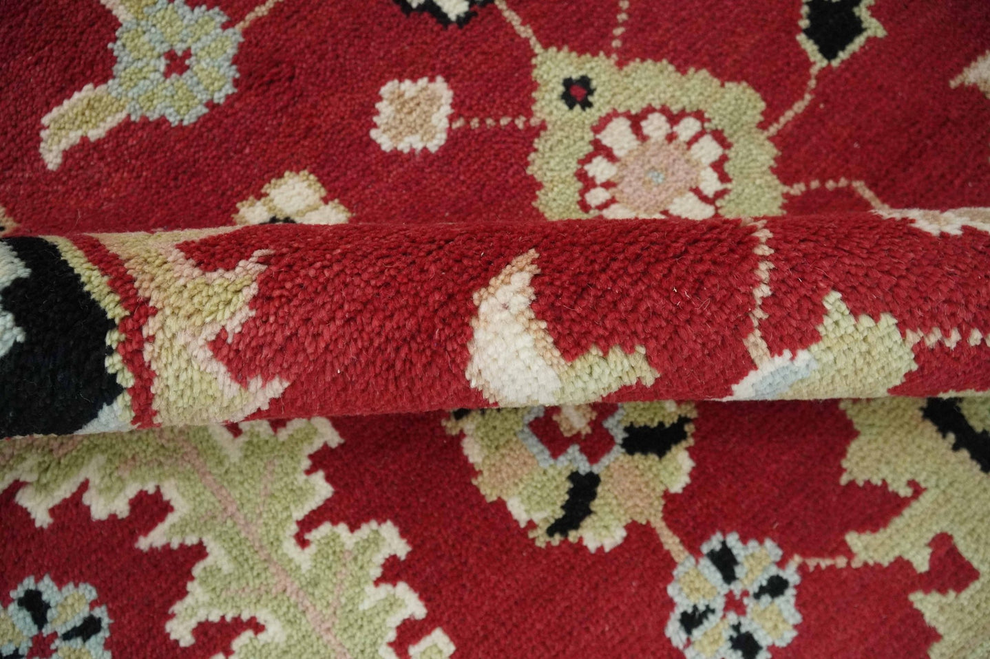 Rust, Olive and Black 8x10 Hand Knotted Traditional Oriental Wool Area Rug - The Rug Decor