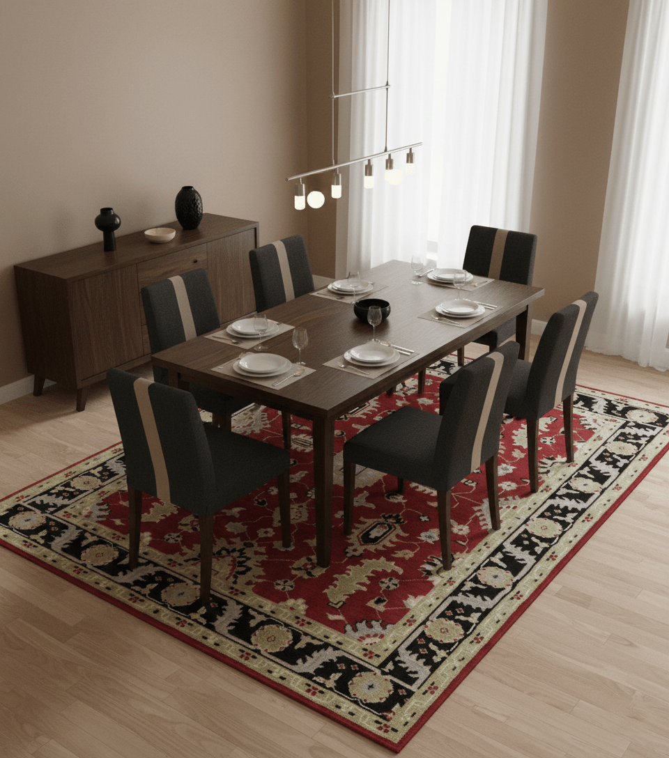 Rust, Olive and Black 8x10 Hand Knotted Traditional Oriental Wool Area Rug - The Rug Decor