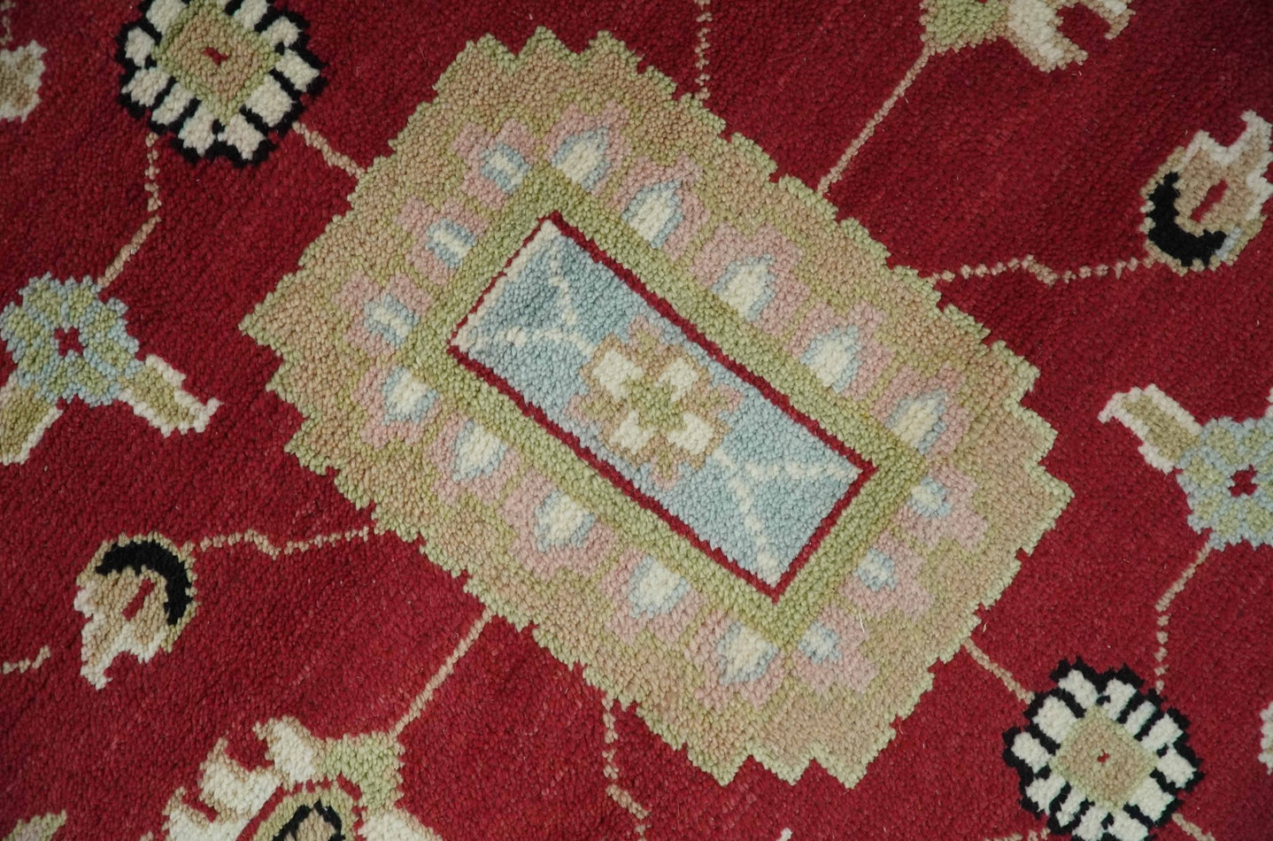 Rust, Olive and Black 8x10 Hand Knotted Traditional Oriental Wool Area Rug - The Rug Decor