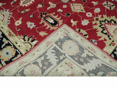 Rust, Olive and Black Hand Knotted Traditional Oriental Custom Made Wool Area Rug - The Rug Decor