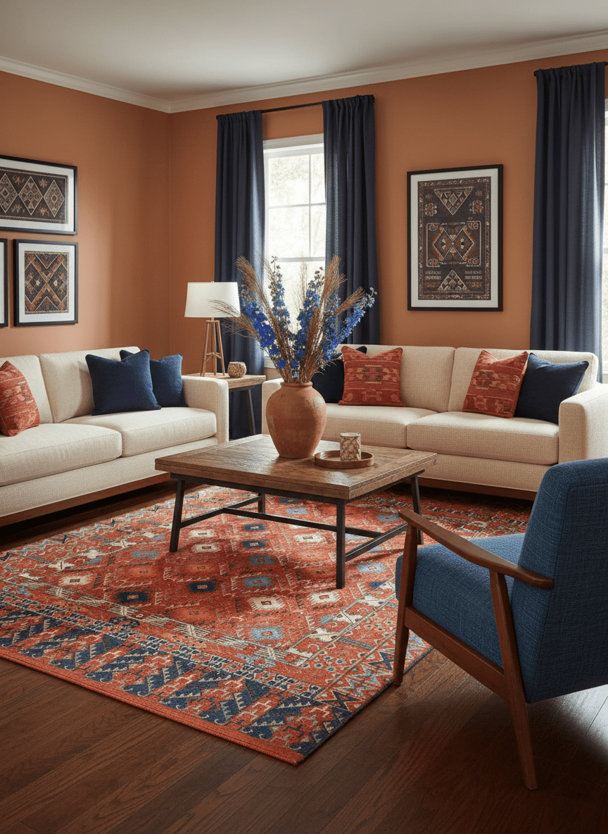 Rust Traditional Tribal Design 8x11.7 Hand Knotted wool Area Rug - The Rug Decor