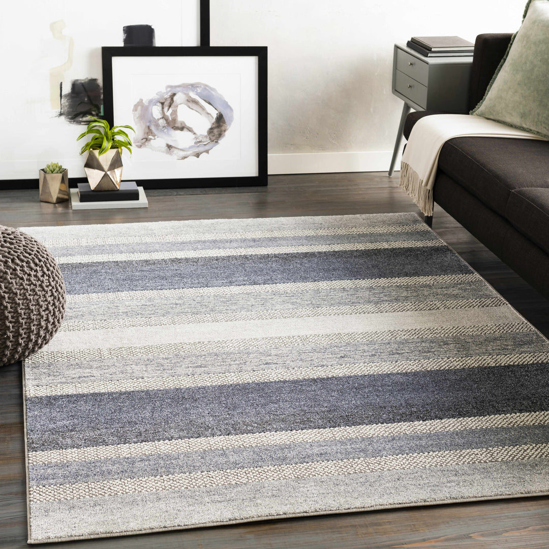 Ravendale Gray And Blue Modern Style Area Rug