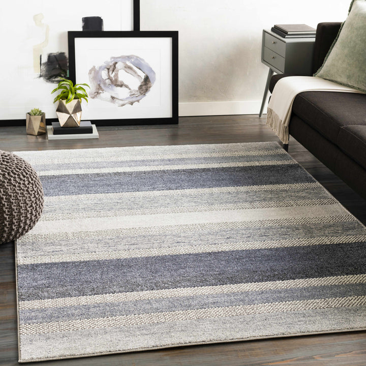 Ravendale Gray And Blue Modern Style Area Rug