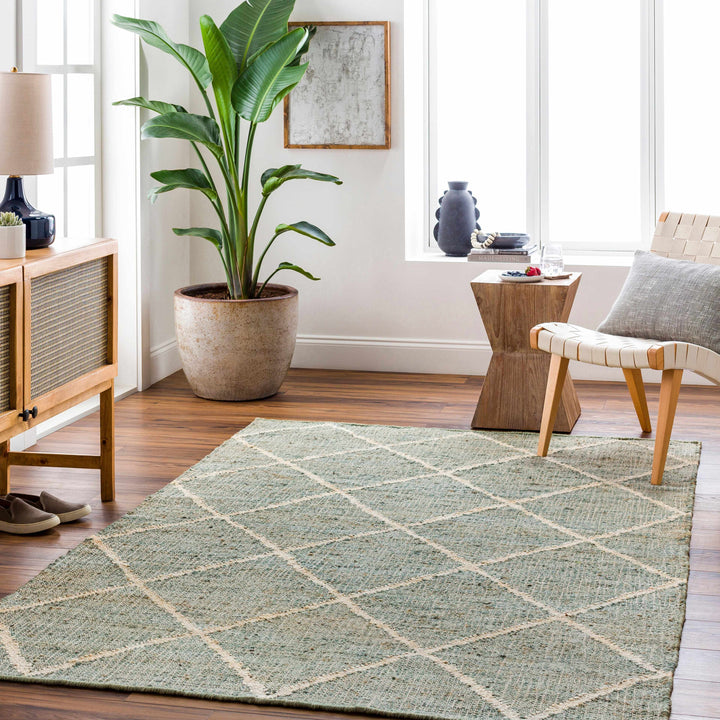 Ravenna Blue And Ivory Modern Geometrical Design Area Rug