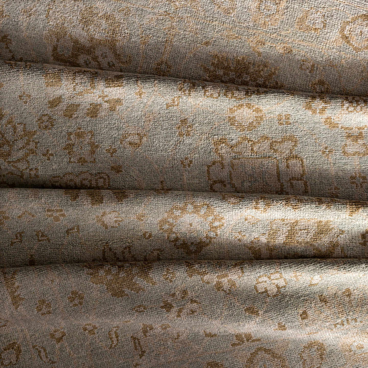 Ravenshead Gray And Beige Traditional Floral Design Hand Knotted Area Rug