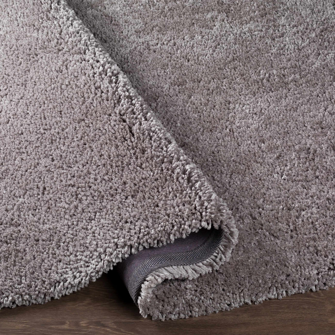 Tingly Modern Solid Gray Polyester Rug