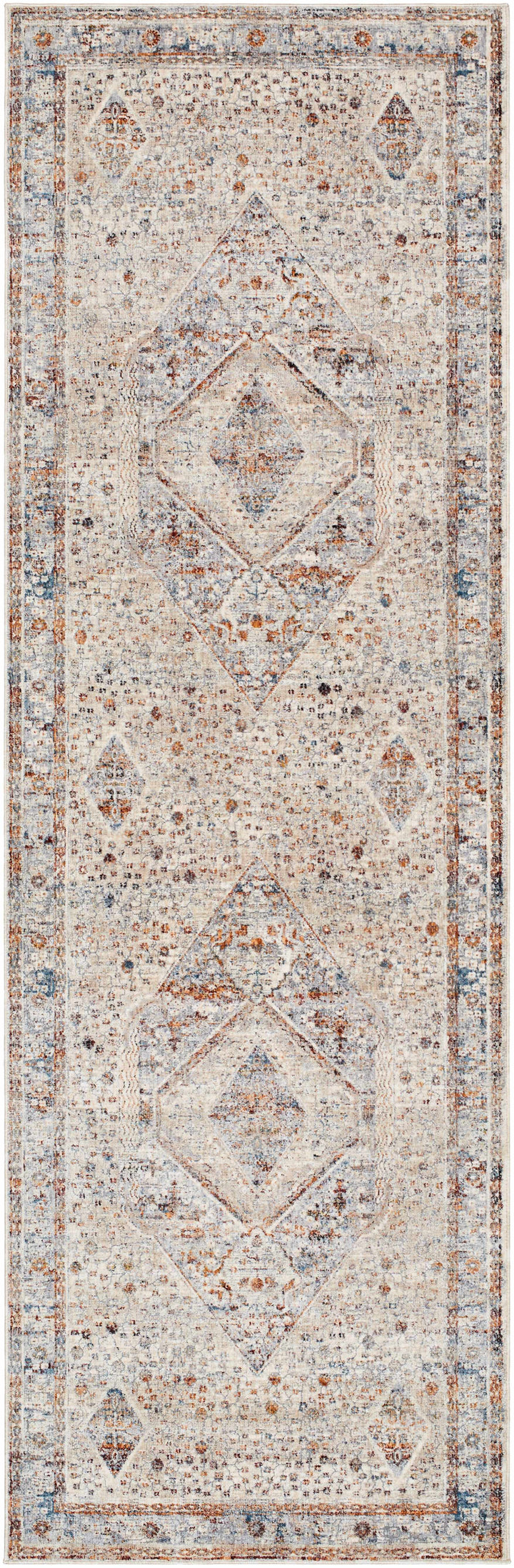 Roy Traditional Medallion Design Beige And Blue Area Rug