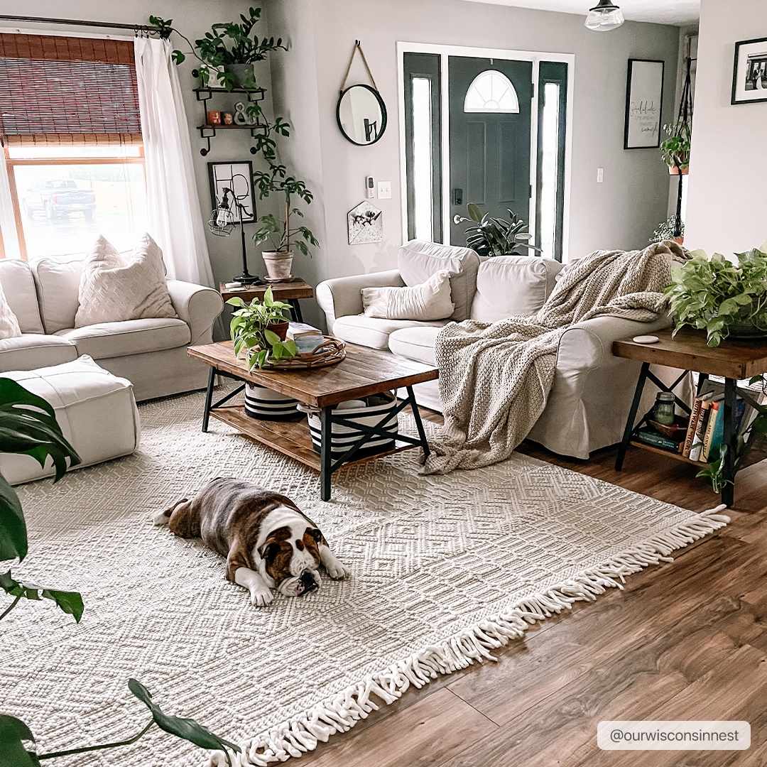 Ryne Scandinavian Style Ivory Hand Woven Rug - The Rug Decor