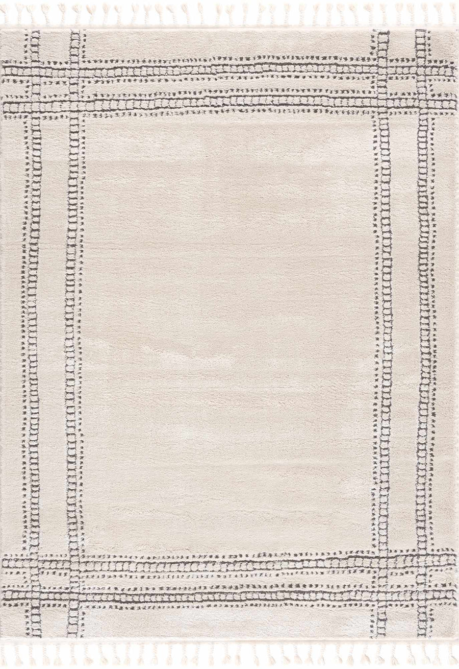 Ryuu Modern Geometric Design Cream & Gray Area Rug - The Rug Decor