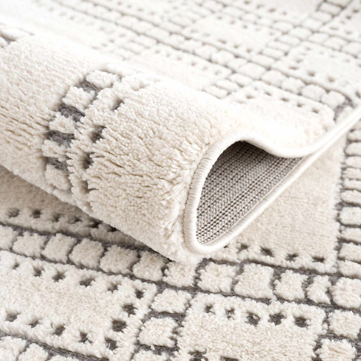 Ryuu Modern Geometric Design Cream & Gray Area Rug - The Rug Decor