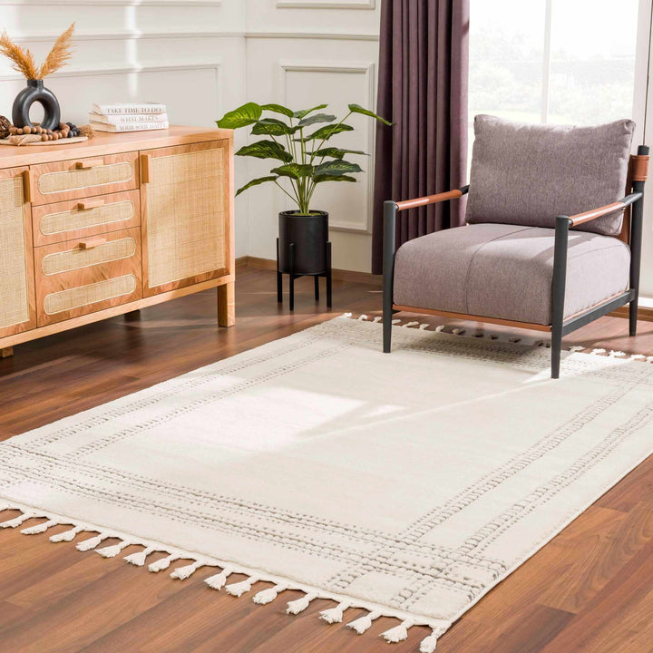 Ryuu Modern Geometric Design Cream & Gray Area Rug - The Rug Decor