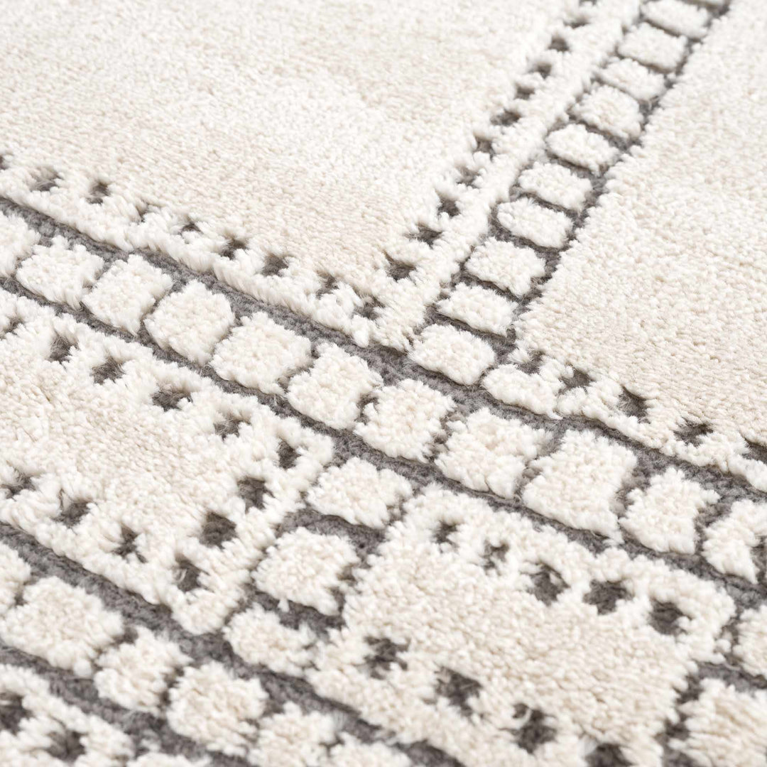 Ryuu Modern Geometric Design Cream & Gray Area Rug - The Rug Decor