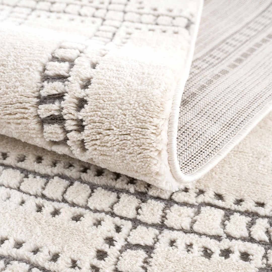 Ryuu Modern Geometric Design Cream & Gray Area Rug - The Rug Decor