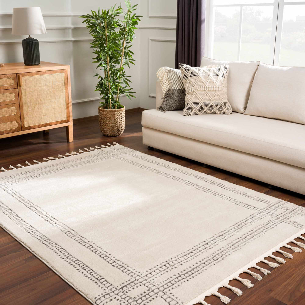Ryuu Modern Geometric Design Cream & Gray Area Rug - The Rug Decor