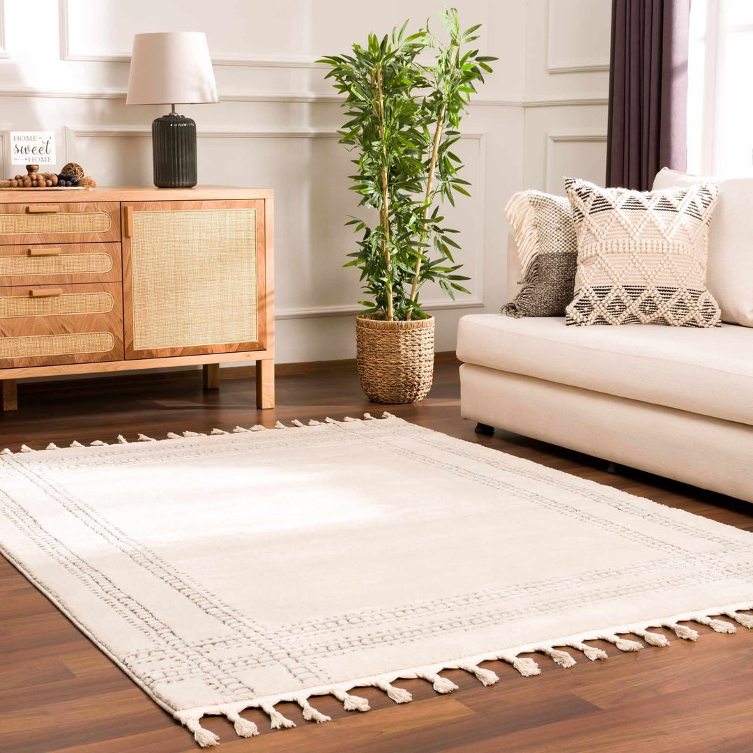 Ryuu Modern Geometric Design Cream & Gray Area Rug - The Rug Decor