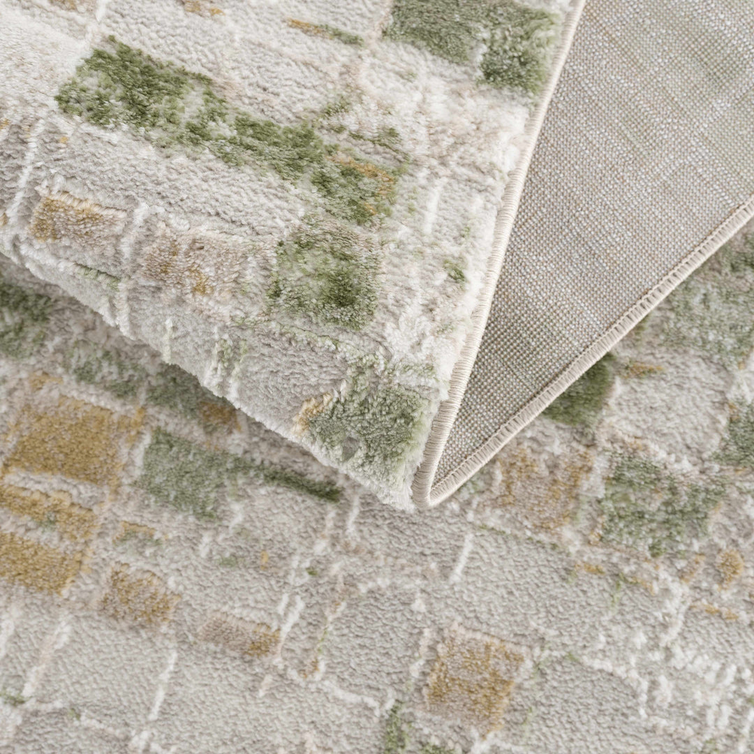 Liverpool Green Modern Abstract Design Area Rug