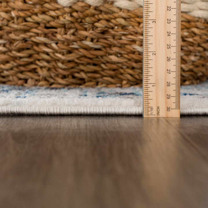 Istanbullu Traditional Style Ivory And Blue Area Rug